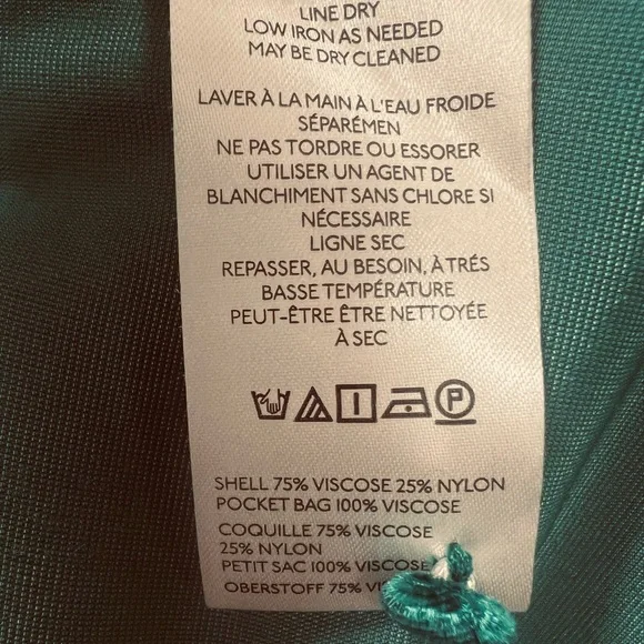 Anthropologie Maeve green teal Velvet floral mini Dress with two pockets NWOT - Picture 4 of 4